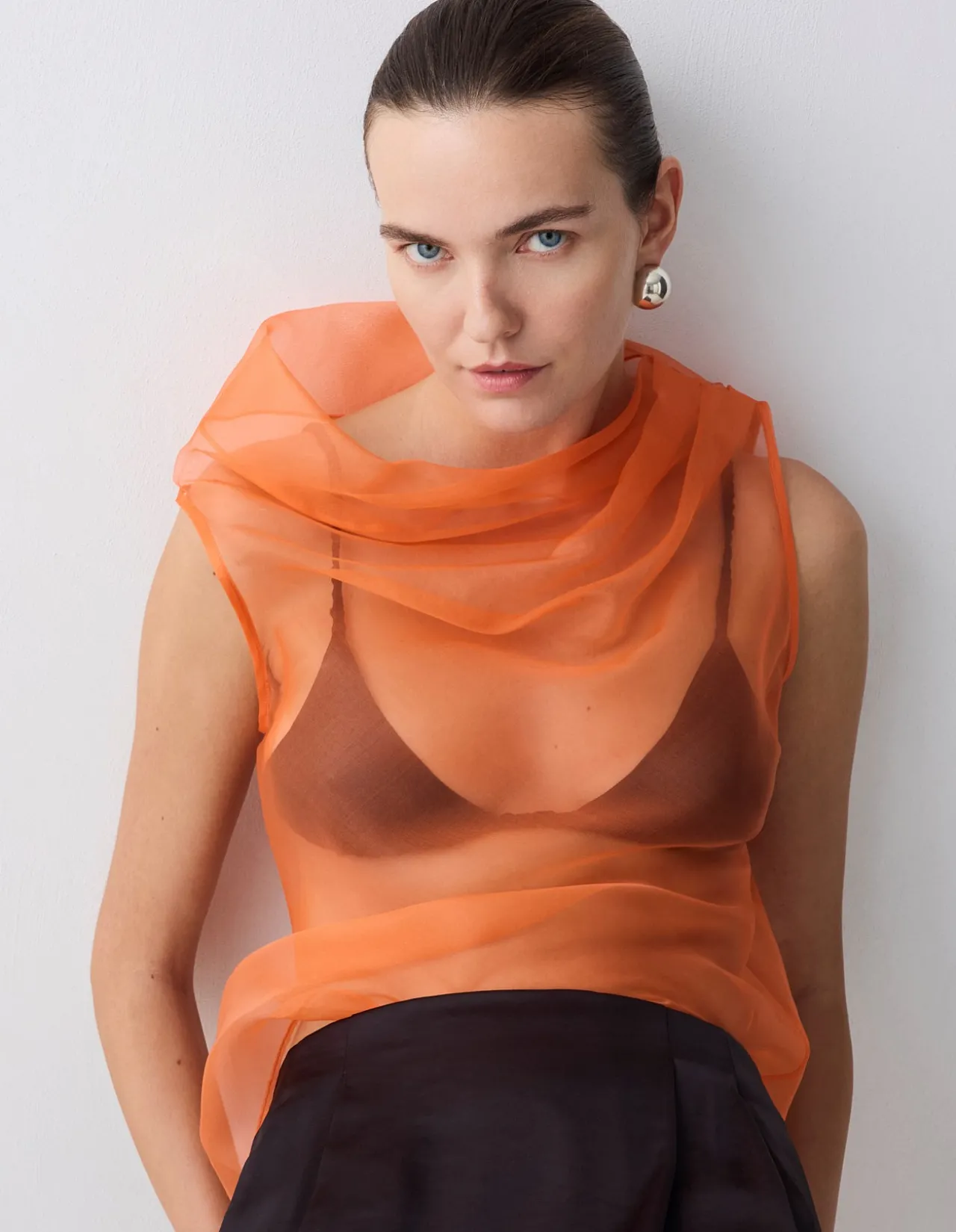 MANDARIN ORGANZA CEZANNE TOP