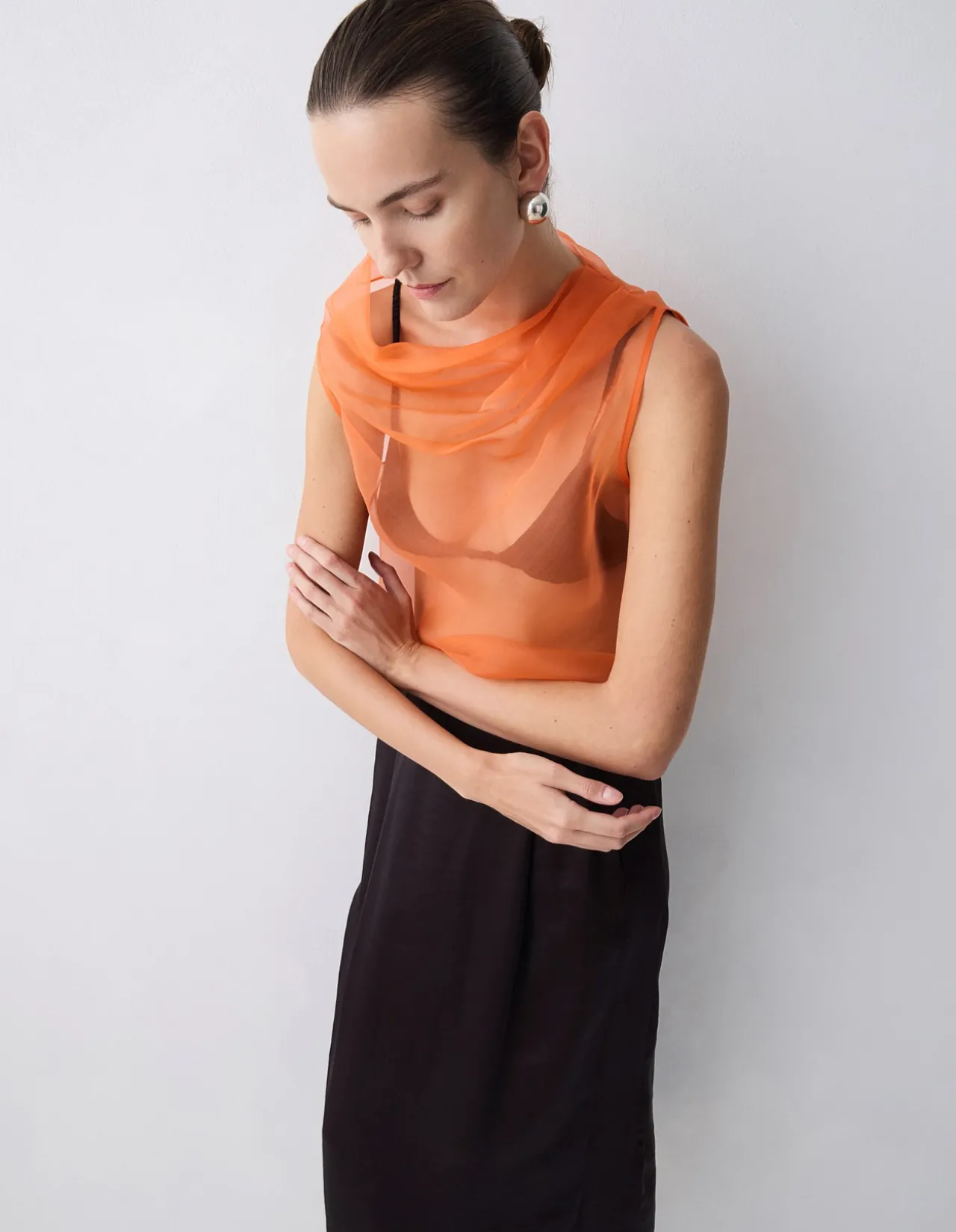 MANDARIN ORGANZA CEZANNE TOP