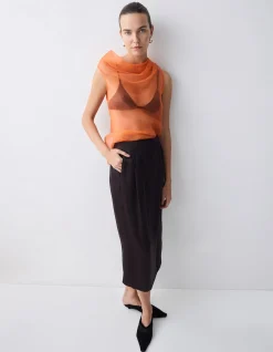 MANDARIN ORGANZA CEZANNE TOP