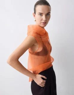 MANDARIN ORGANZA CEZANNE TOP