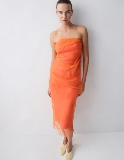 MANDARIN ORGANZA EMULATE STRAPLESS