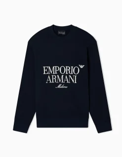 Man's crew neck long sleeve EA logo jumper