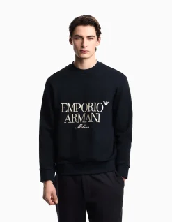 Man's crew neck long sleeve EA logo jumper