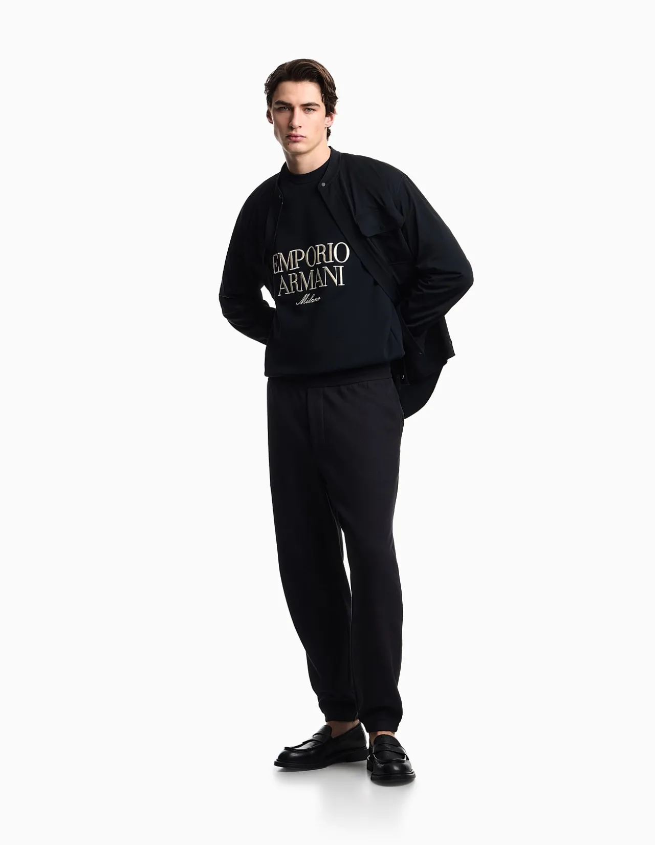 Man's crew neck long sleeve EA logo jumper