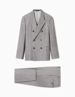 MAN'S DOUBLE BREASTED WOOL SUIT WITH SHARP PEAK LAPEL