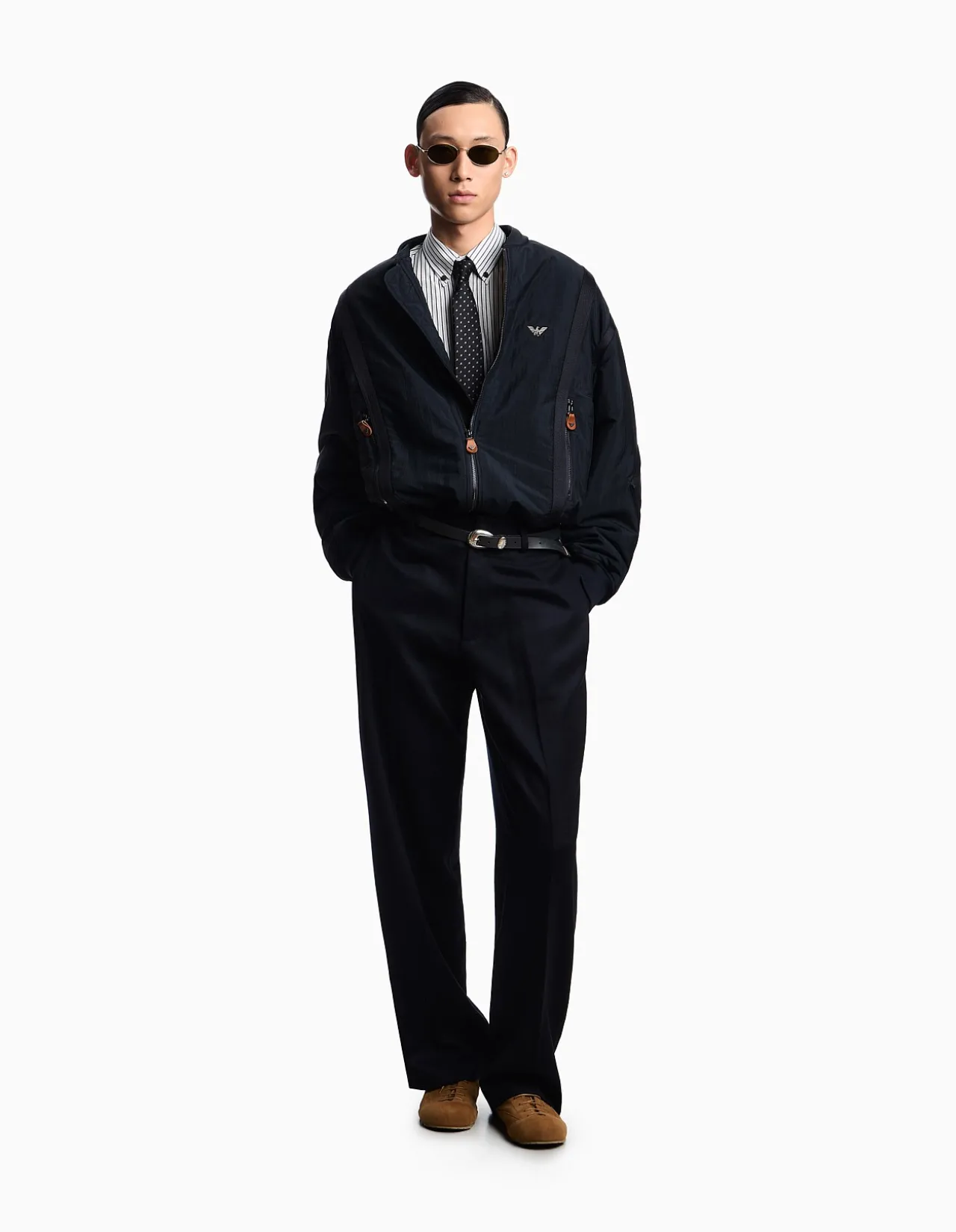 MAN'S NYLON NAVY BOMBER JACKET