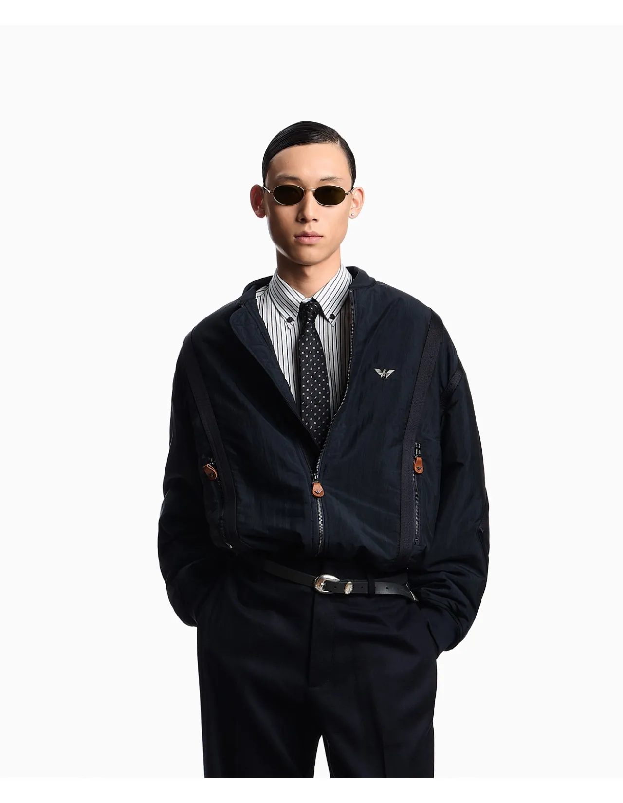 MAN'S NYLON NAVY BOMBER JACKET