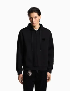 Man's long sleeve full zip hooded jacket