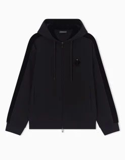 Man's long sleeve full zip hooded jacket