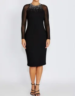 MARBELLA BLACK SCUBA CREPE DRESS