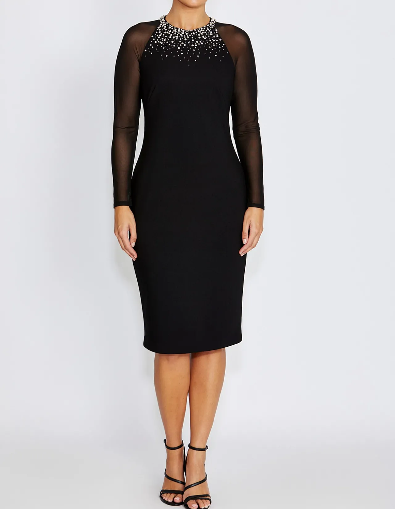 MARBELLA BLACK SCUBA CREPE DRESS