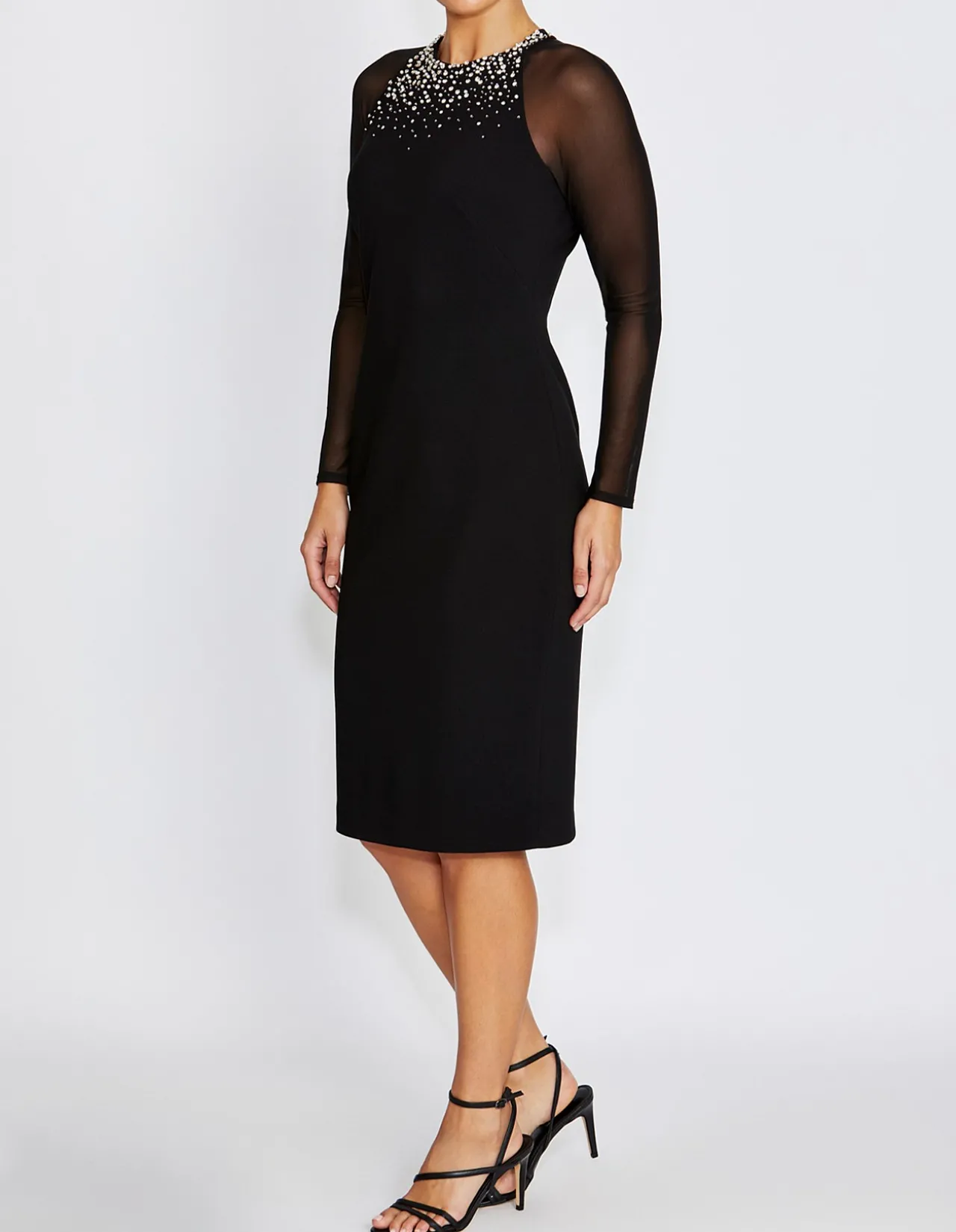 MARBELLA BLACK SCUBA CREPE DRESS