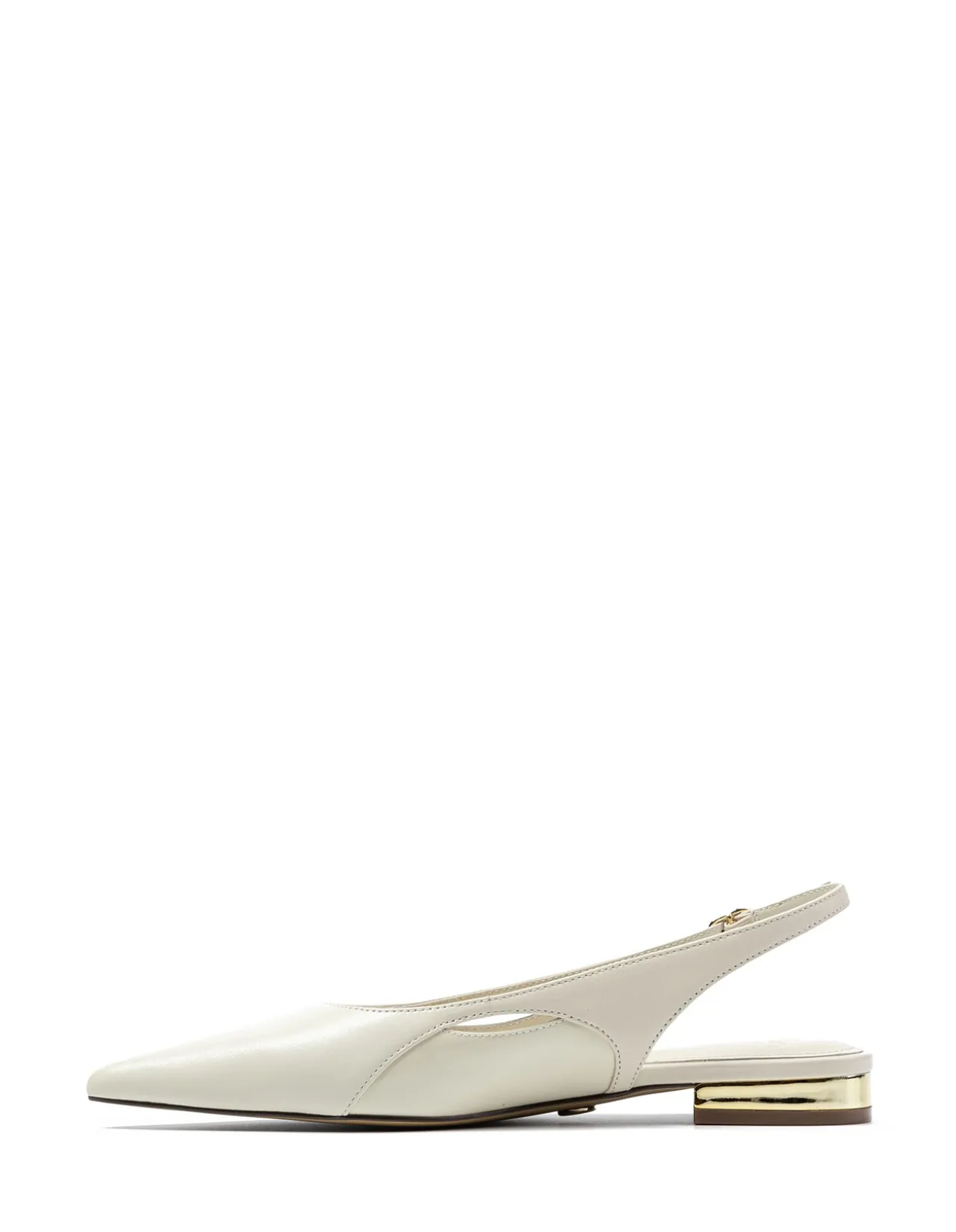 MARGARET Vintage Ivory Crinkle Leather Slingback