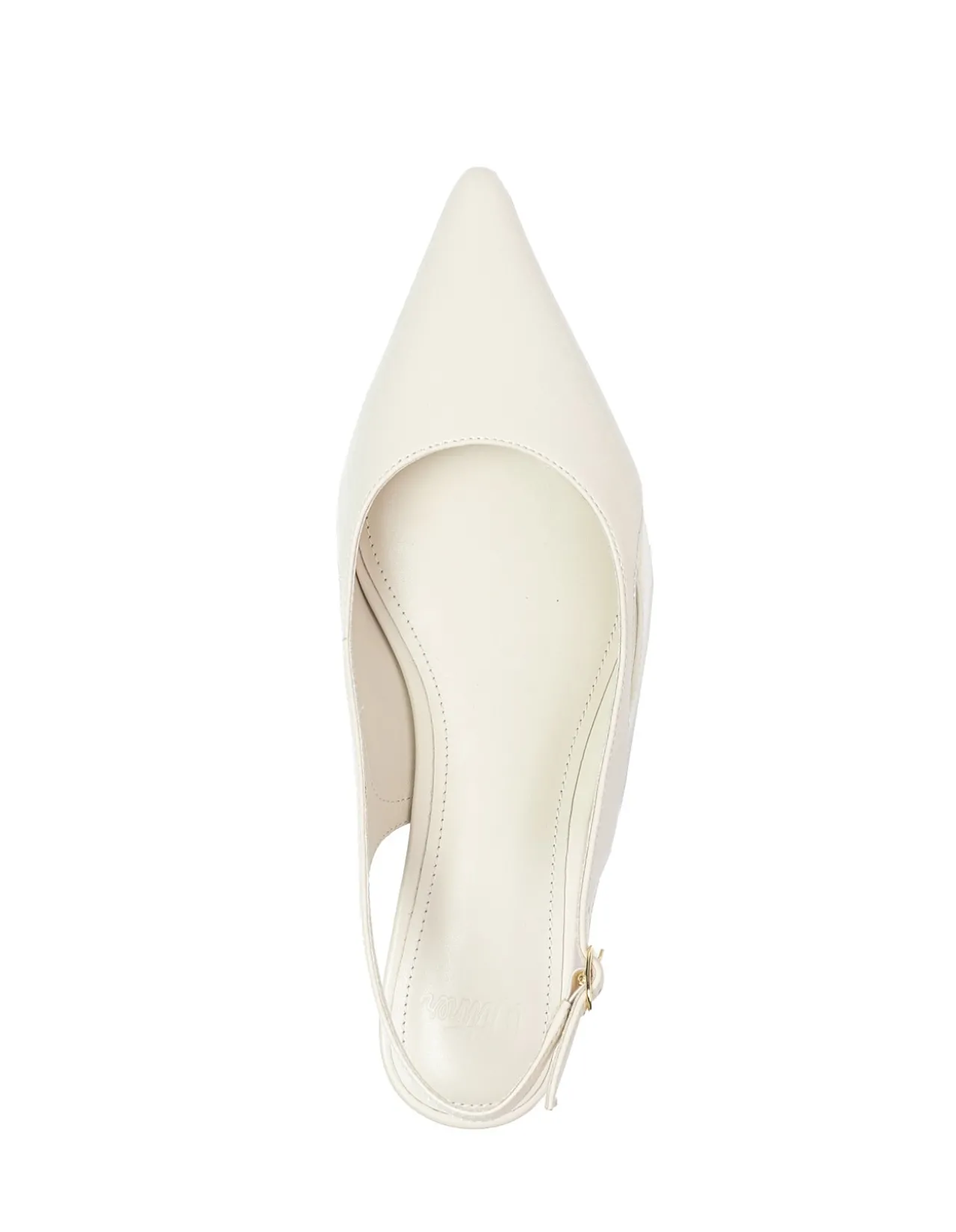 MARGARET Vintage Ivory Crinkle Leather Slingback