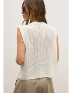 Margo Relaxed Open Knit Sleeveless Vest