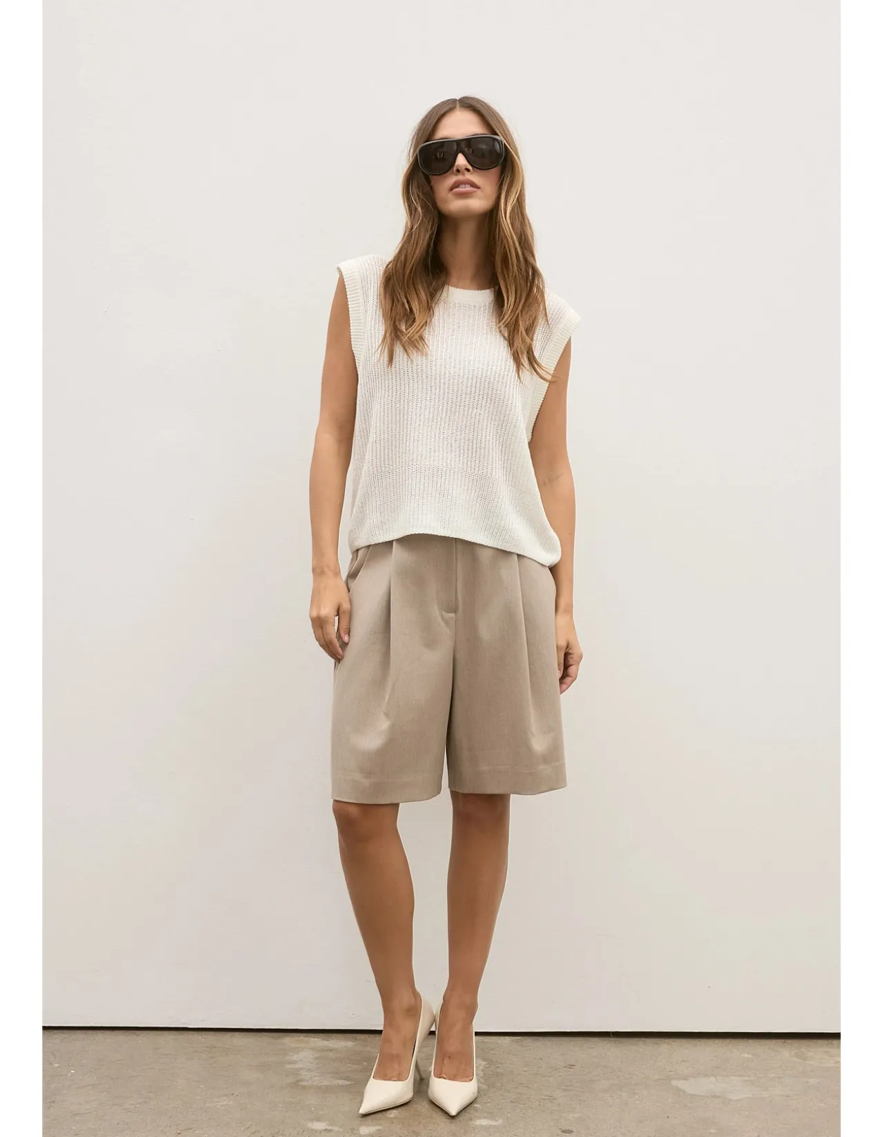 Margo Relaxed Open Knit Sleeveless Vest