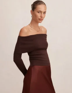 MARIELLA KNITTED BARDOT TOP