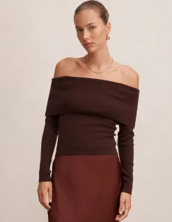 MARIELLA KNITTED BARDOT TOP