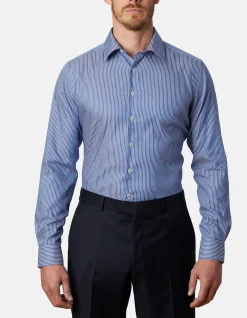 MARITEMES FINE TWILL STRIPE SLIM FIT SHIRT