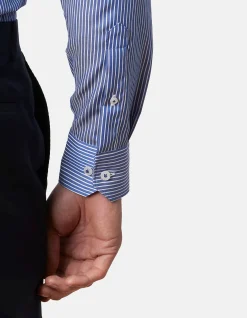 MARITEMES FINE TWILL STRIPE SLIM FIT SHIRT