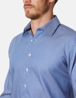 MARITEMES FINE TWILL STRIPE SLIM FIT SHIRT