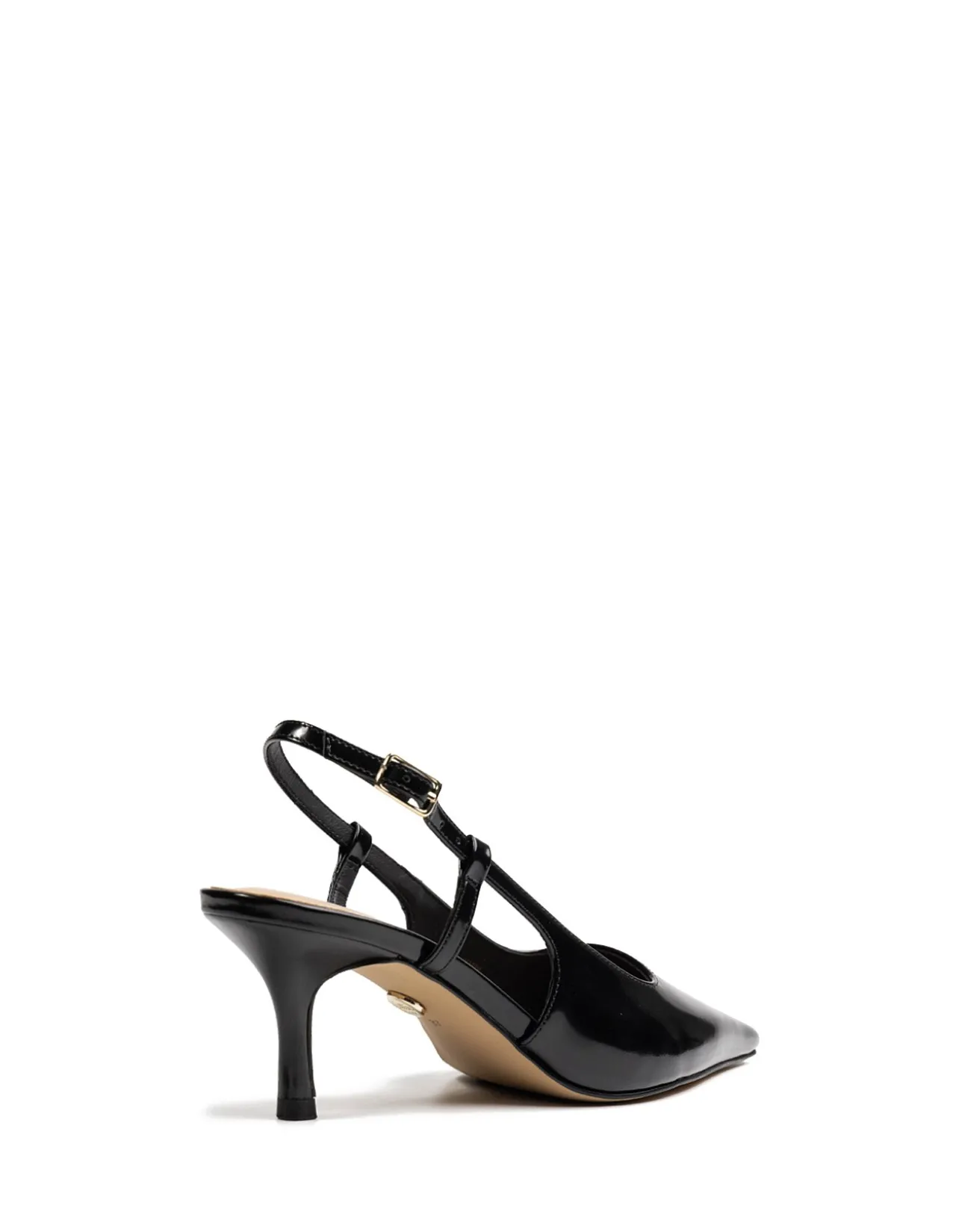 Marrie Black Leather Slingback