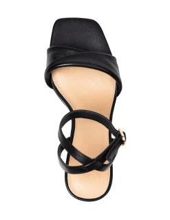 MARTINA Black Leather Flared Heel