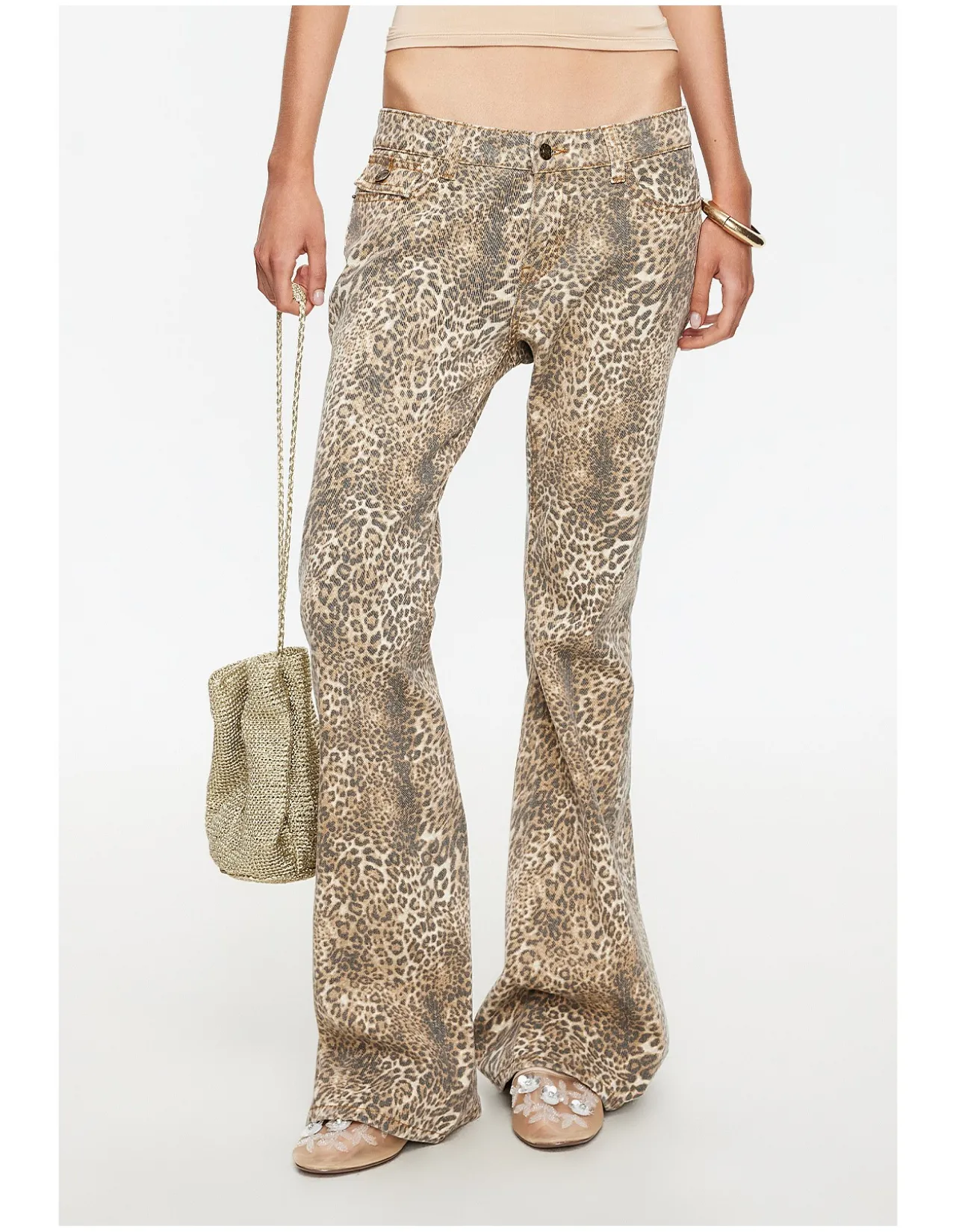 Mary-Kate Leopard Print Bootcut Jeans