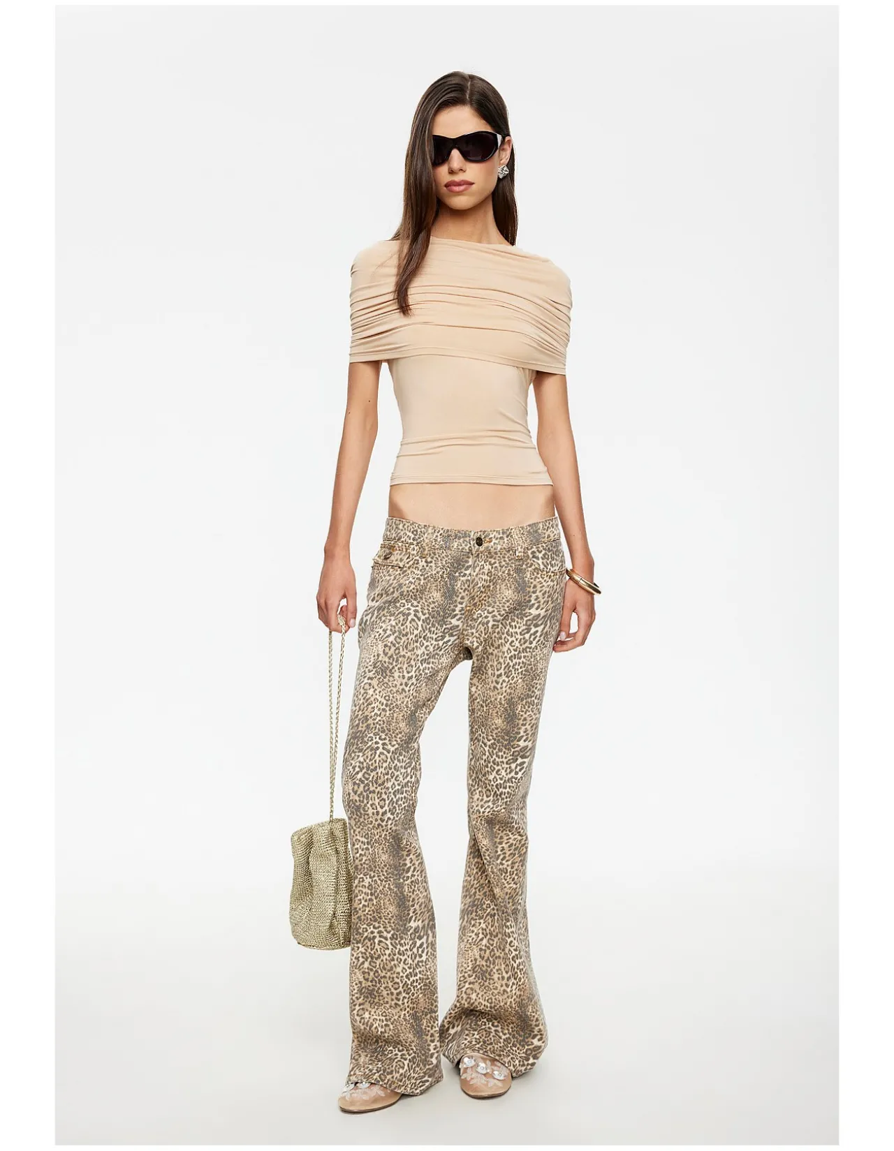 Mary-Kate Leopard Print Bootcut Jeans