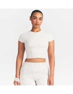 Matte Corset Short Sleeve Crop Top