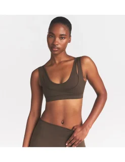 Matte Double Strap Scoop Bra