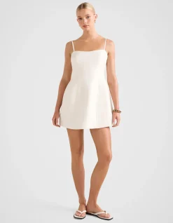 MAURA STRUCTURED LINEN MINI DRESS