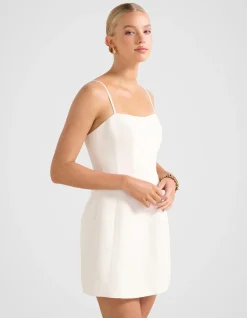 MAURA STRUCTURED LINEN MINI DRESS