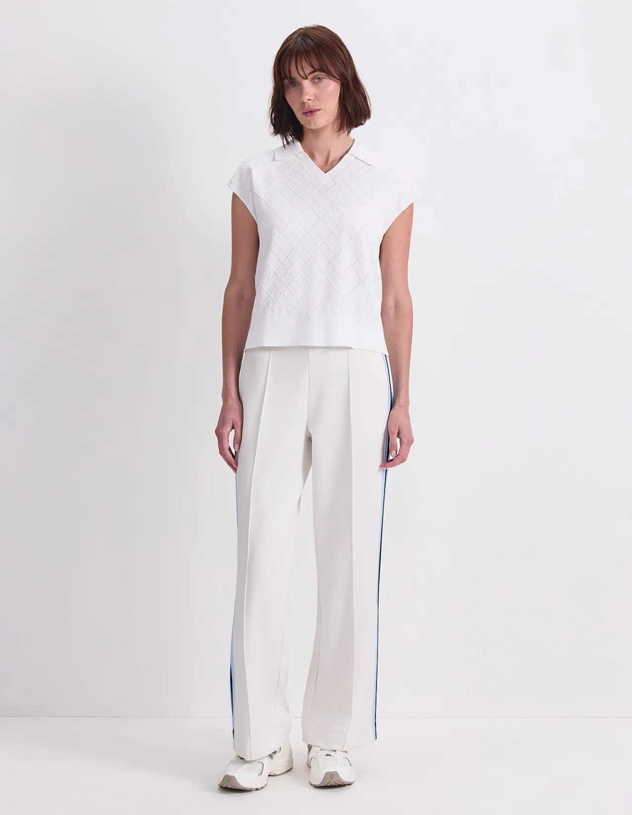 MAXINE MILANO ARGYLE KNIT TOP