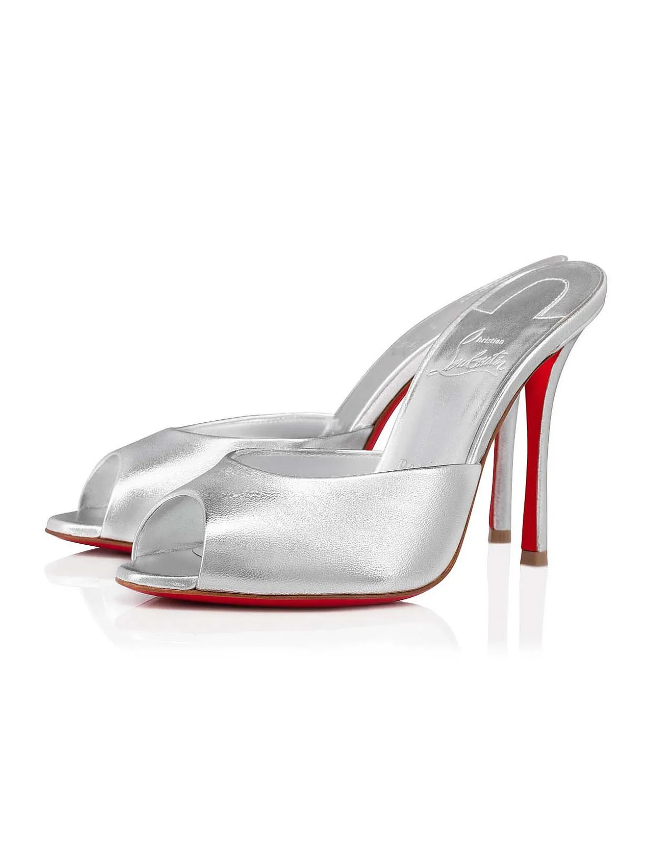 ME DOLLY 100 LEATHER SILVER MULE