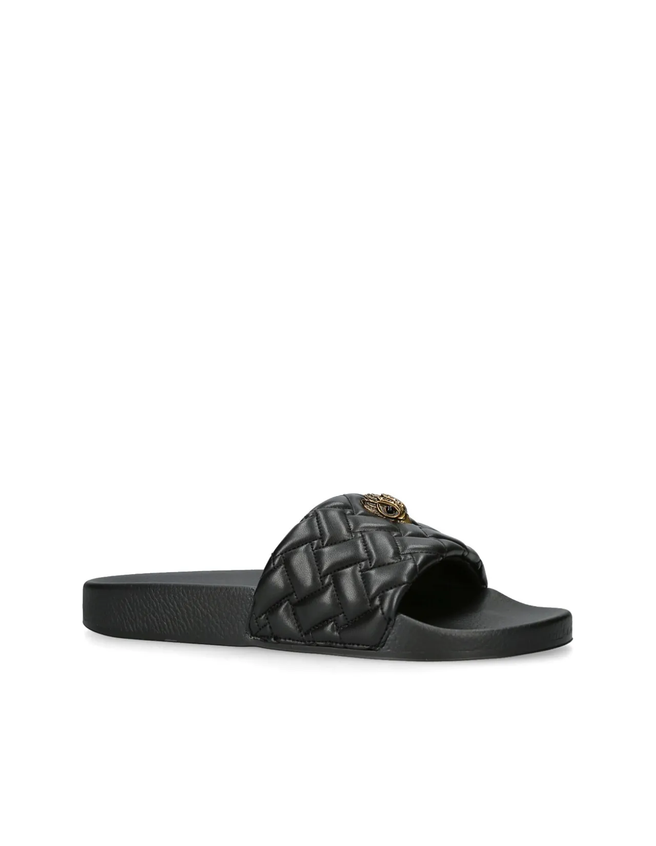 Meena Eagle Black Quilted Slides