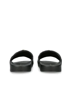 Meena Eagle Black Quilted Slides