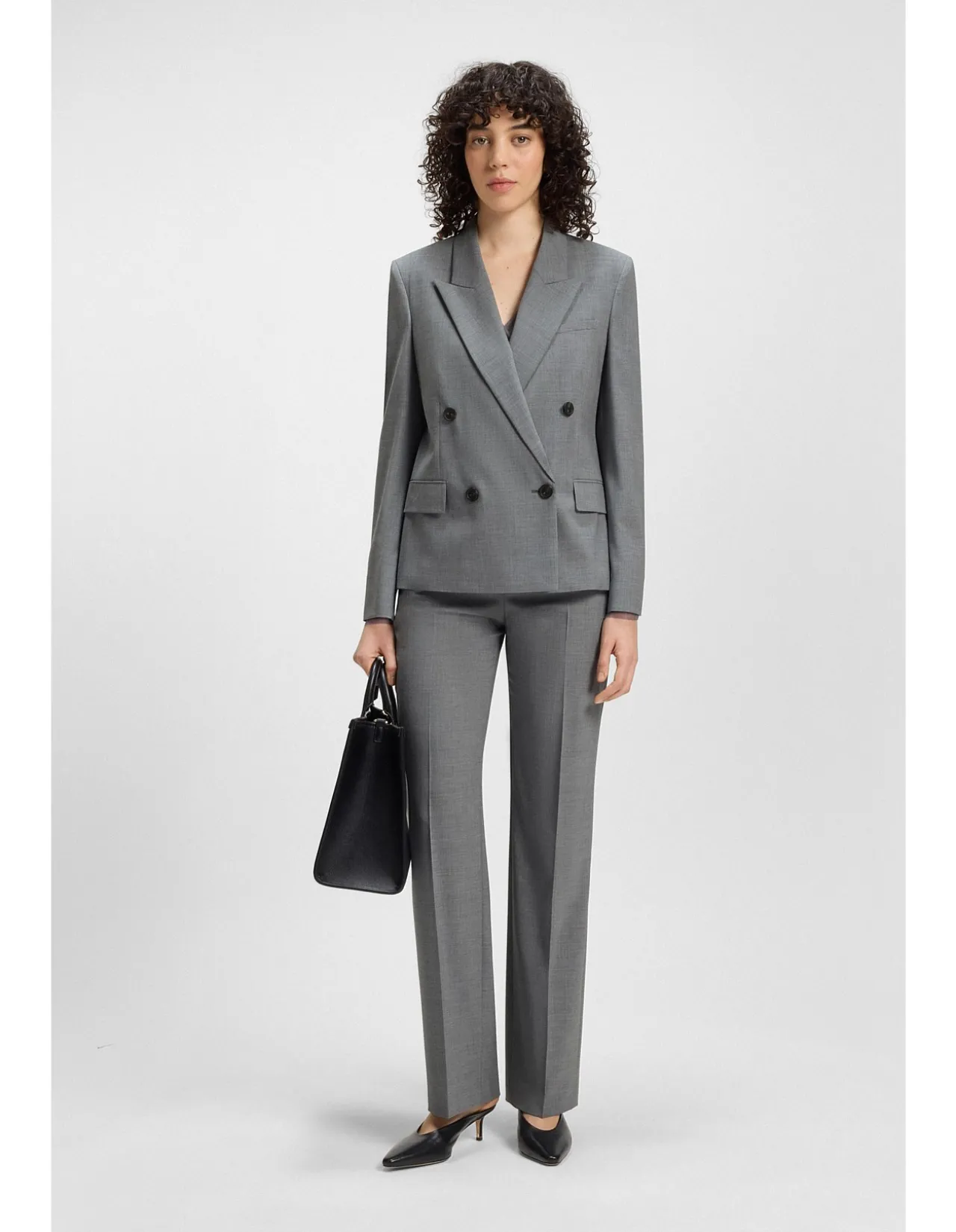 Melange relaxed-fit trousers in virgin wool