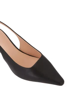 Mella Black Leather Slingback