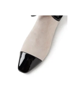 Mensah Patent Bow Block Heel Ankle Boots