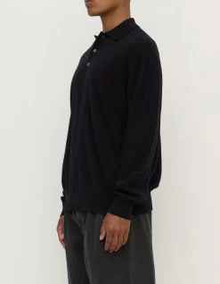 Mens Cashmere Polo Black