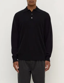 Mens Cashmere Polo Black
