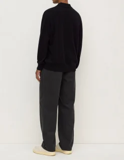 Mens Cashmere Polo Black