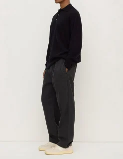 Mens Cashmere Polo Black