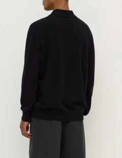 Mens Cashmere Polo Black