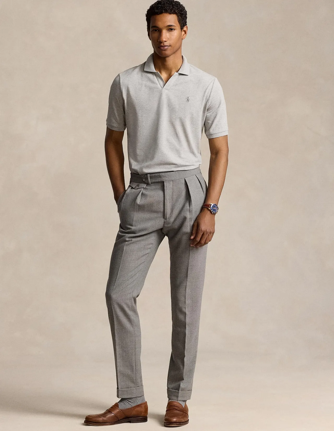 Mens Classic Fit Mesh Polo
