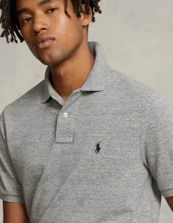 Mens Custom slim Fit Mesh Polo