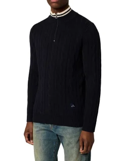 MENS SWEATER ZIP NECK