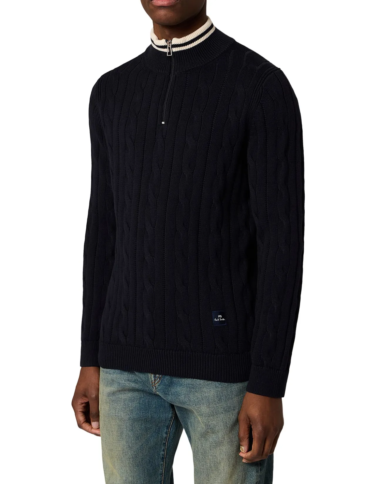 MENS SWEATER ZIP NECK