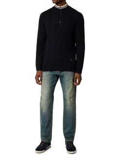 MENS SWEATER ZIP NECK